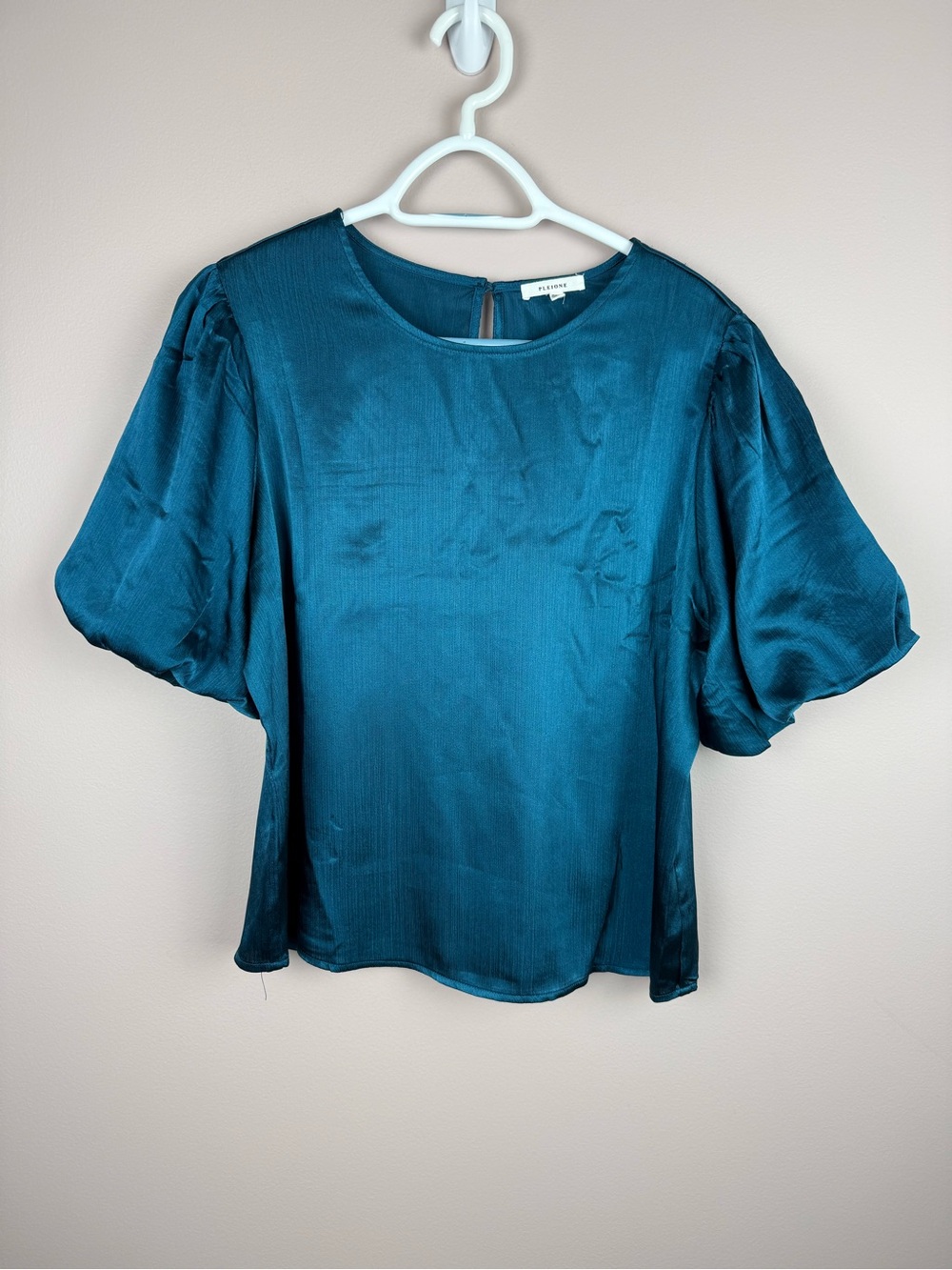 PLEIONE | jewel metallic Teal Blouse top large